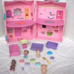 Vintage 90's Kenner Baby Buddies Nursery Doll House Girls Toy Pink Dolls Babies